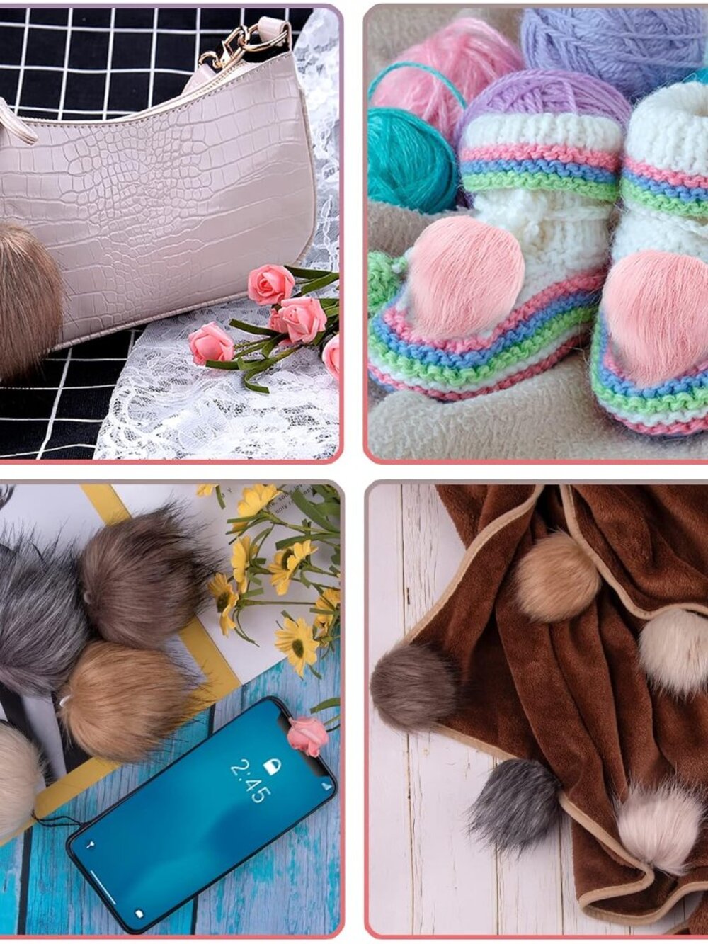 30 Pieces Faux Fur Pom Pom Balls Fluffy Pom Pom with Elastic Loop Pom Pom for Ha - Picture 5 of 7